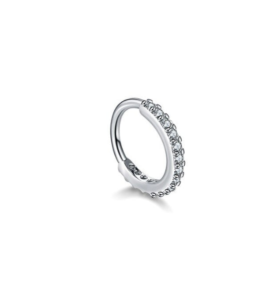 Diamond hoop hot sale lip rings