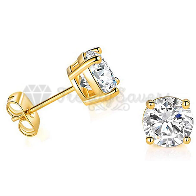 5MM Cubic Zirconia Stud Crystal Gold Plated Cartilage Sleeper Fashion Earrings