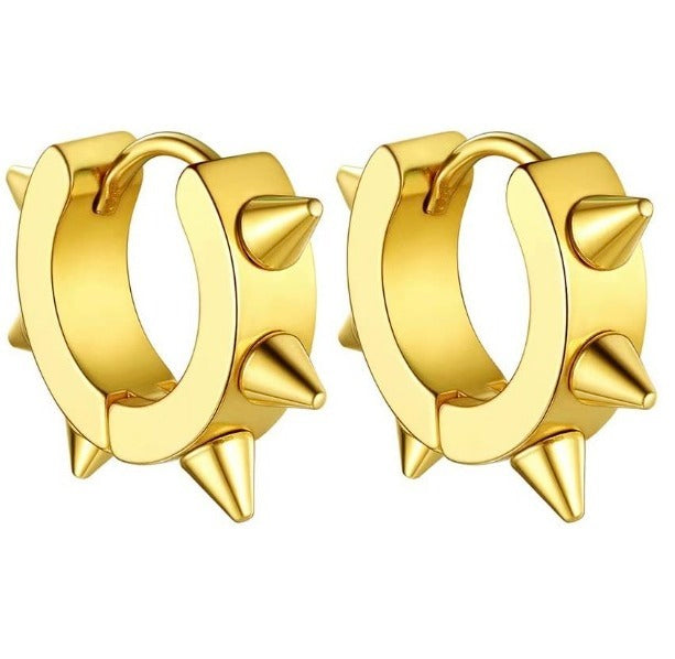 Designer Gold Rivet Stud Earrings