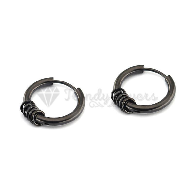 Small black hot sale hoop earrings