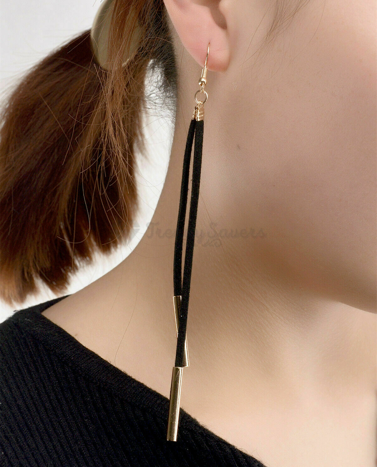 Simple on sale black earrings