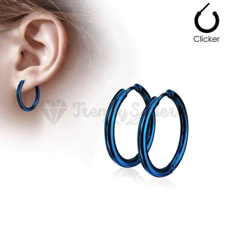 Stainless steel sale endless hoop earrings