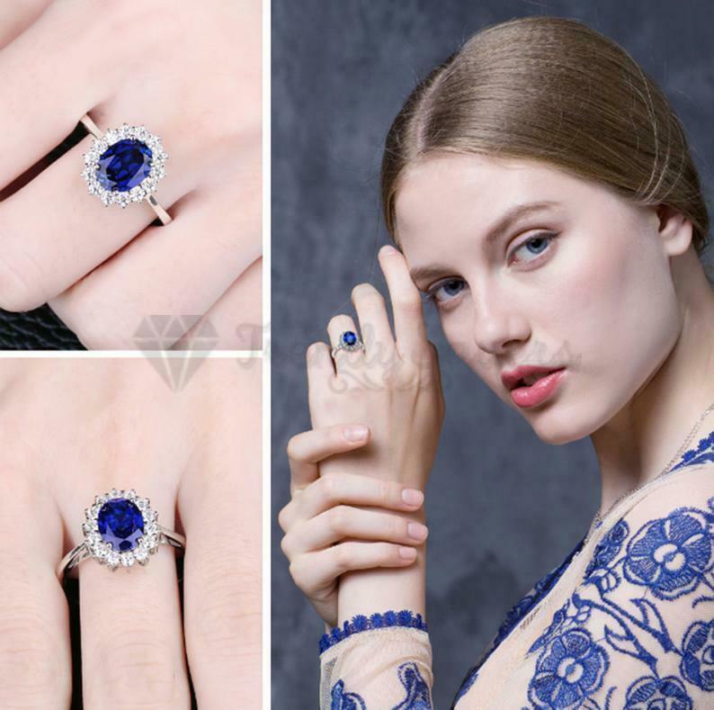 Simulated blue diamond on sale ring