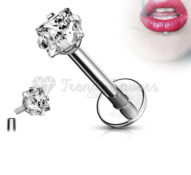 Diamond stud clearance lip piercing