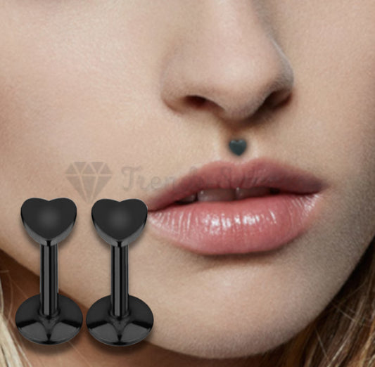 Classic Punk 3MM Black Tragus Helix Lip Nose Cartilage Ear Stud Piercings Pair