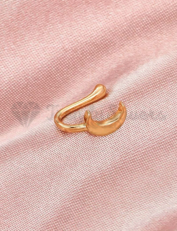 Sterling Silver Filled Moon Shape Ring Non Piercing Gold Cuff Nose Clips Jewelry